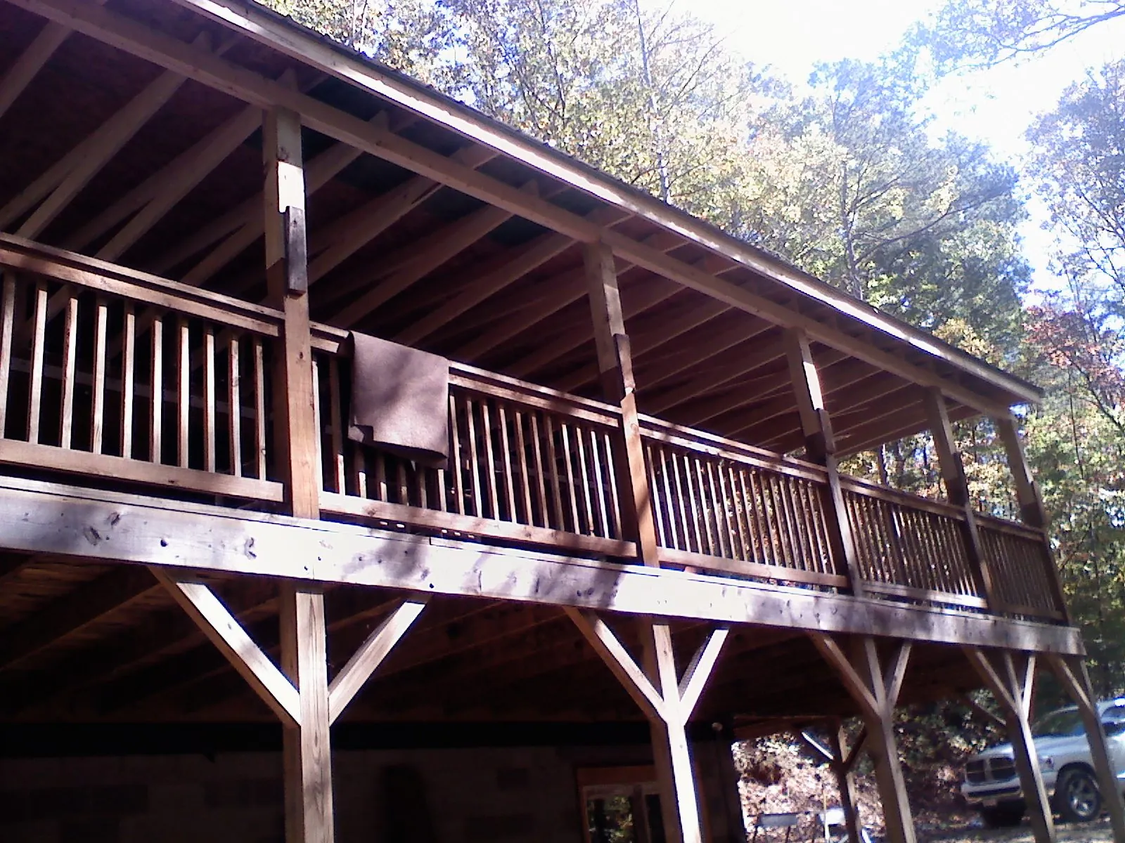 Timber framing under a new elevated porch and deck — Roof Leak Repair in Valley Cottage by Roofing Brothers